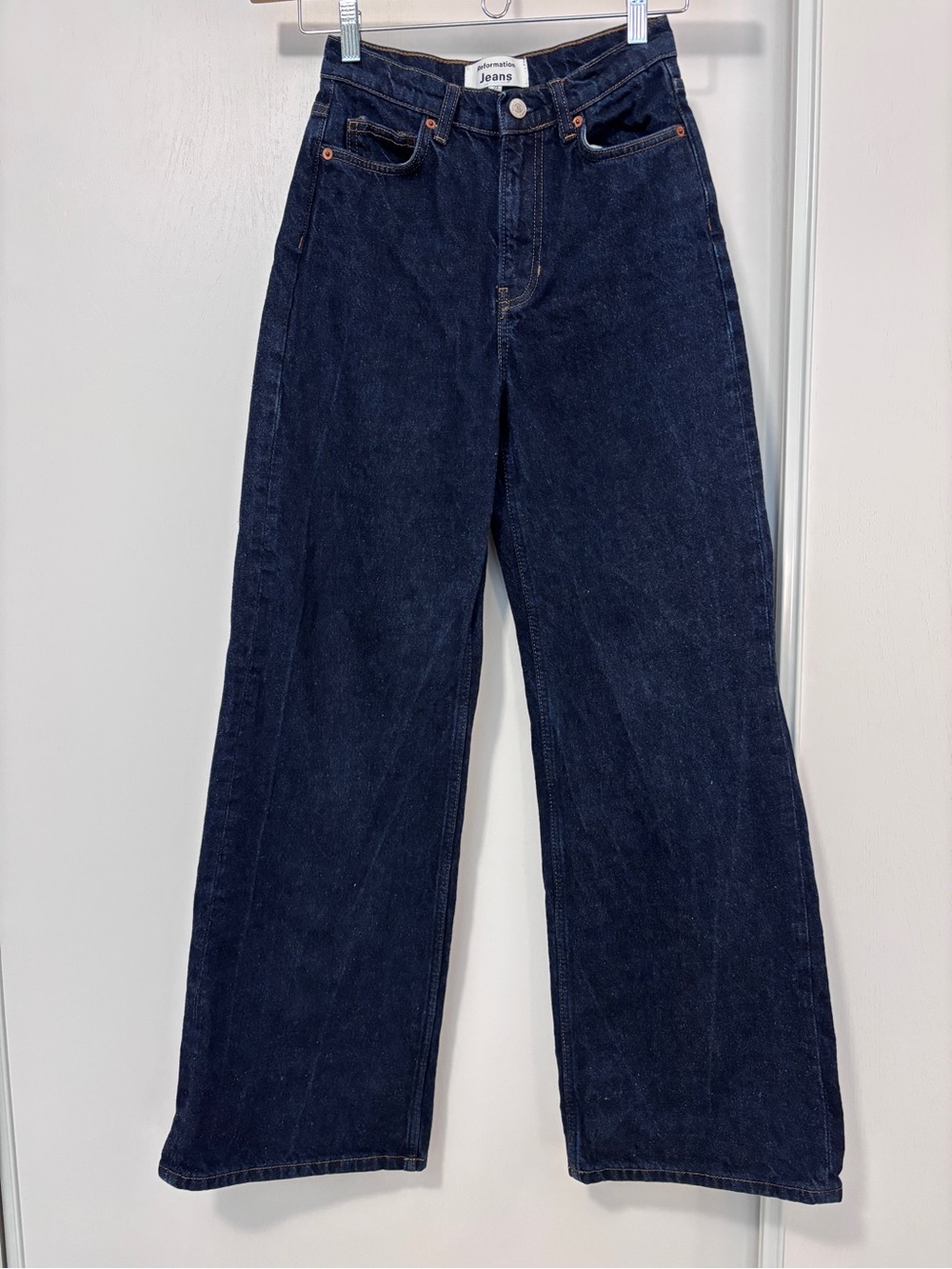 Reformation Womens Cary High Rise Slouchy Wide Leg Jeans Size 23 Elevated Basic